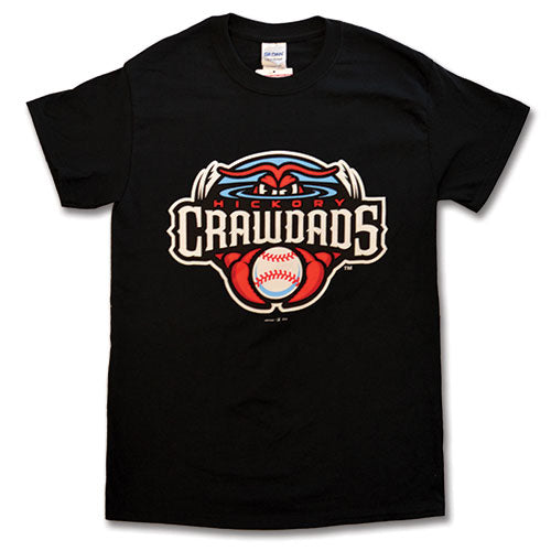 Hickory Crawdads Black Primary Tee