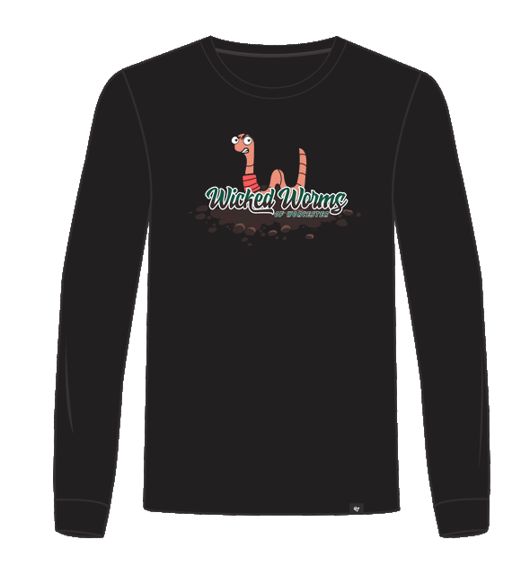 Worcester Red Sox '47 Black Worms Primary SR Long Sleeve