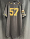 BLACK AND GOLD RC JERSEY #57 SIZE 44, SACRAMENTO RIVER CATS