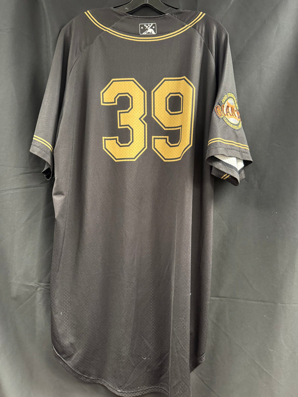 BLACK AND GOLD RC JERSEY #39 SIZE 48, SACRAMENTO RIVER CATS