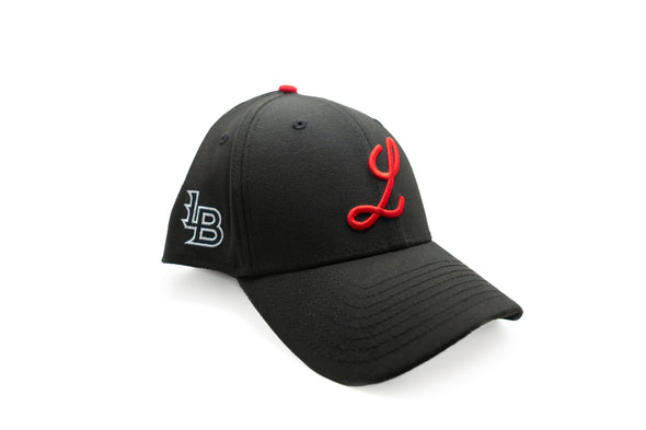 Louisville Bats Black Caps 39Thirty Flex Fit Cap