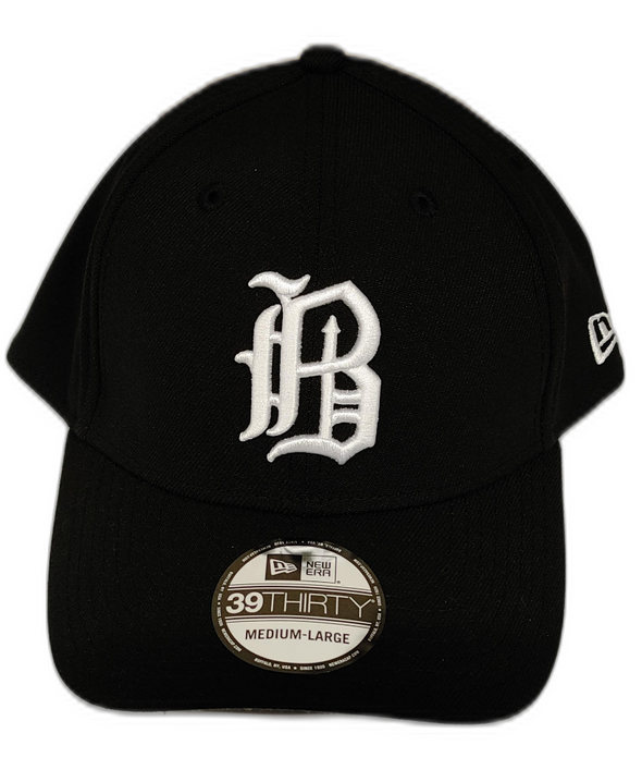 39THIRTY Stretch Fit Black Old English B Cap