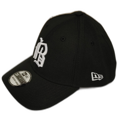 39THIRTY Stretch Fit Black Old English B Cap