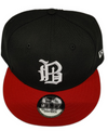 Black/Red Old English B 9FIFTY Throwback Snapback Cap