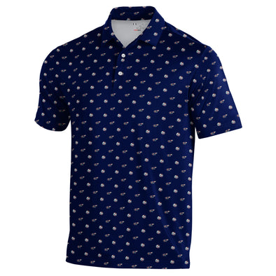 Adult Under Armour Gameday Armourfuse Navy All Over Polo