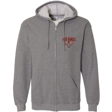 Rochester Red Wings Adult Gray Full-Zip Sweatshirt