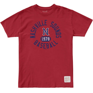 Nashville Sounds Retro Brand Deep Red Sueded Tee