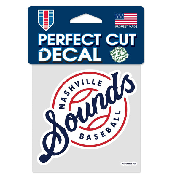 Nashville Sounds Script Lockup Logo 4x4 Perfect Cut Decal