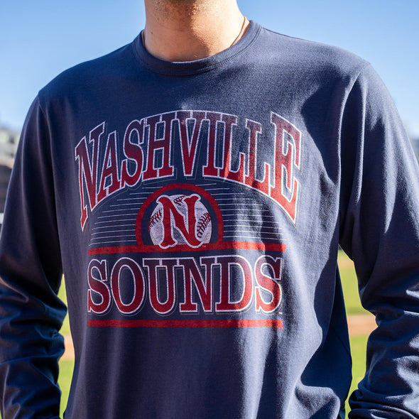 Nashville Sounds '47 Brand Atlas Blue Top Spin Franklin Long Sleeve Tee