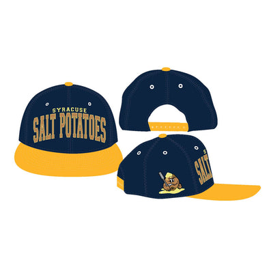 Syracuse Mets Navy Salt Potatoes Flat Brim Adj. Cap