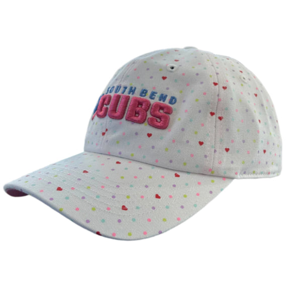 South Bend Cubs Girls Adjustable Hearts Cap