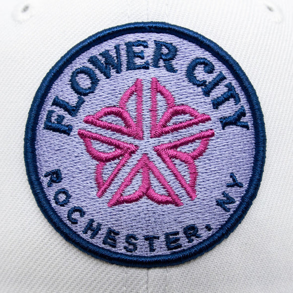 Rochester Red Wings ROC the Lilac White Flower City Adjustable Cap