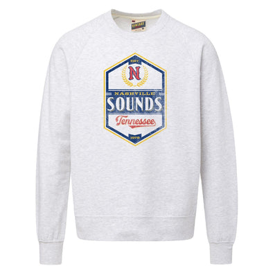 Nashville Sounds MV Sport Ash Vintage Fleece Raglan Unisex Crewneck