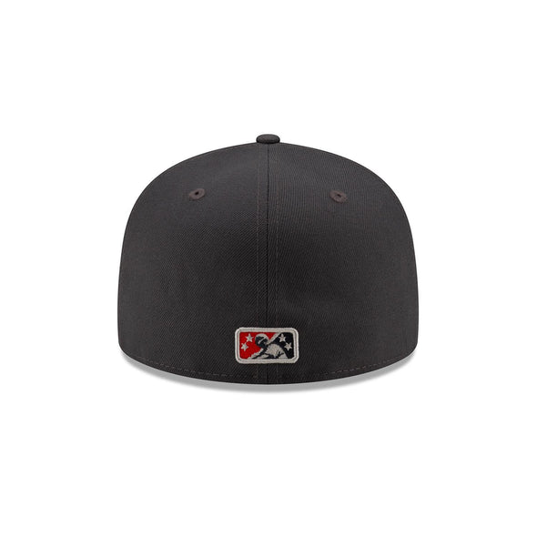 Nashville Sounds New Era 5950 Dark Graphite Lockup Logo Hat