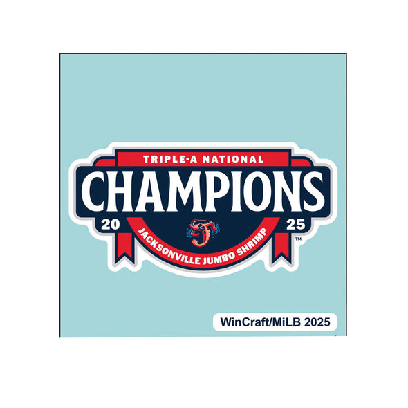 Jacksonville Jumbo Shrimp Wincraft 2025 Triple A National Champions Perfect Cut Decal
