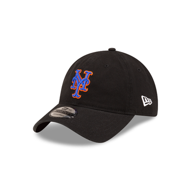 BRP New Era New York Mets Core Classic 9TWENTY Adj Black Hat with WHITE New Era logo