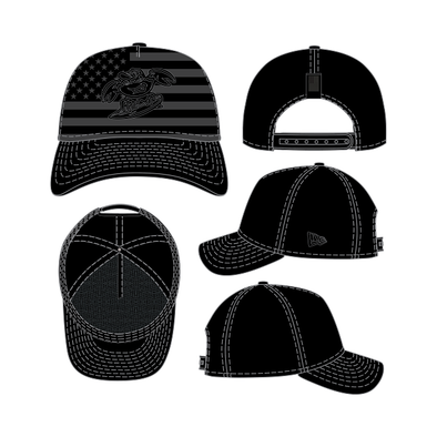 Jersey Shore BlueClaws New Era 9FOURTY Flag Adjustable Black Cap