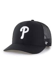 All Black Phillies P 47 Brand Trucker Hat