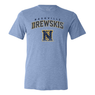 Nashville Sounds 108 Stitches Light Blue Brewskis Tee