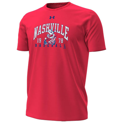 Nashville Sounds Under Armour Red Throwback Performance Cotton Tee