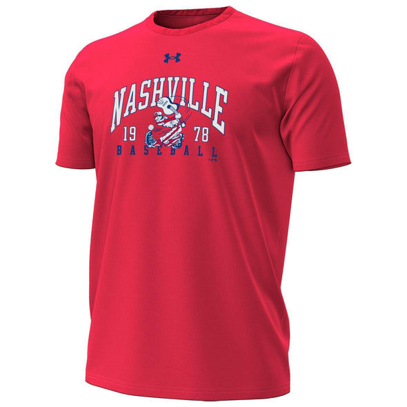 Nashville Sounds Under Armour Red Throwback Performance Cotton Tee