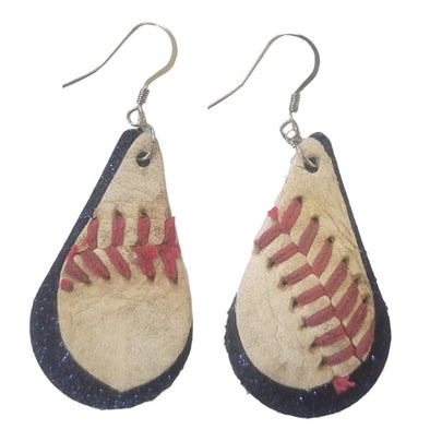 South Bend Cubs Leather J-Hook Earrings