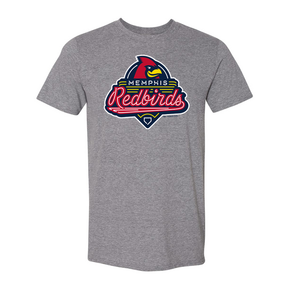 Memphis Redbirds Gray Primary Logo Tee