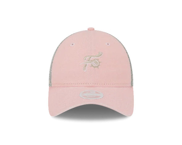 New Era 9Twenty Women's Micro Patch F-Fist logo Pink Adjustable Trucker Mesh Hat