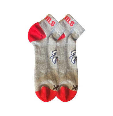 Grey Ankle Cut Socks w/ F-Fist