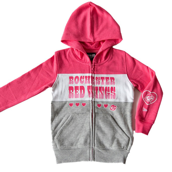 Rochester Red Wings Youth Pink Full-Zip Sweatshirt