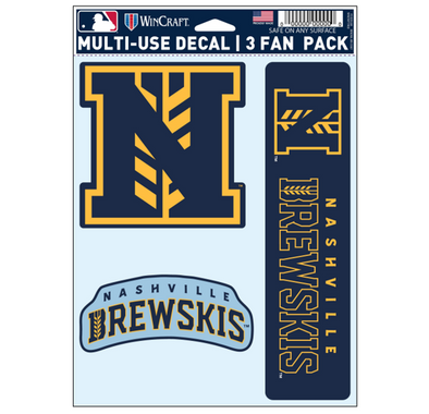 Nashville Sounds Brewskis Multi Use Decal Fan Pack