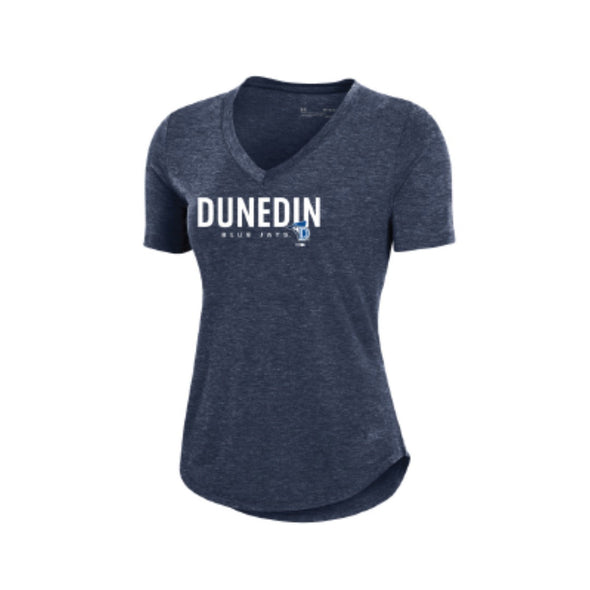 Dunedin Blue Jays Women's Navy Blue Under Armour Breezy V-Neck Tee