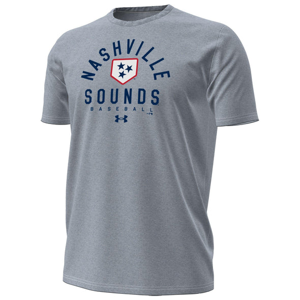 Nashville Sounds Under Armour Steel Heather Grey Performance Cotton Tee