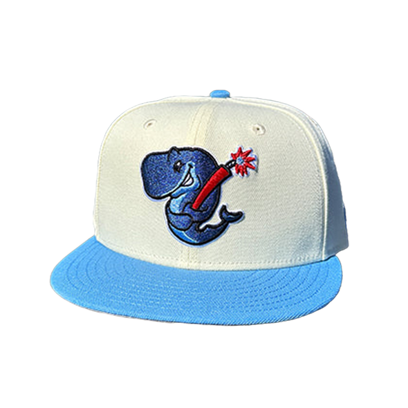 Eugene Emeralds Exploding Whales New Era 9FIFTY Chrome/Blue Snapback Cap