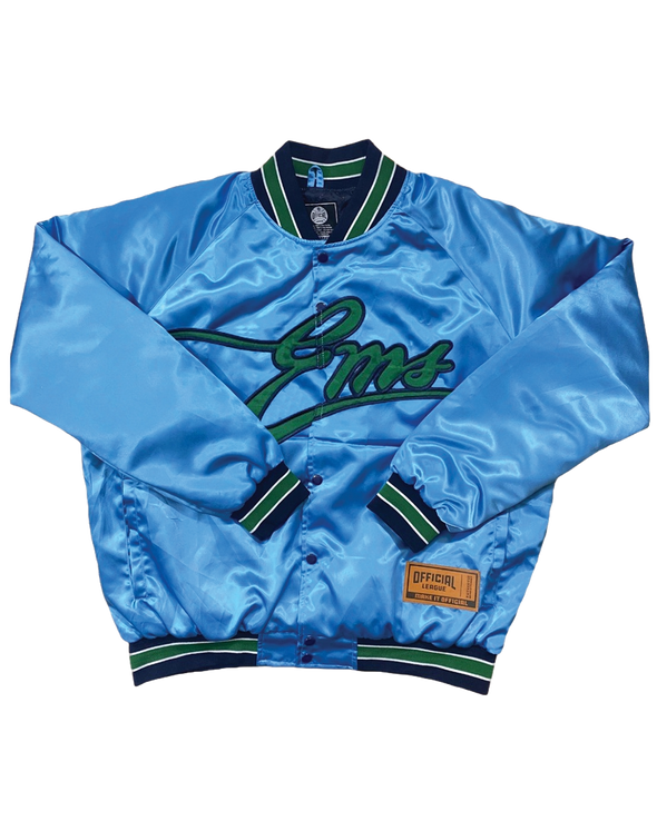 Eugene Emeralds Official League Vintage Satin Bomber Jacket