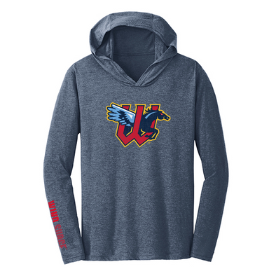 Wichita Wind Surge Adult Navy Forearm Long Sleeve Hoodie