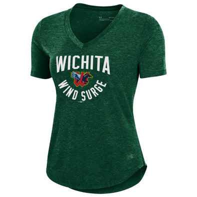 Wichita Wind Surge Women's Green Forester V-Neck Tee