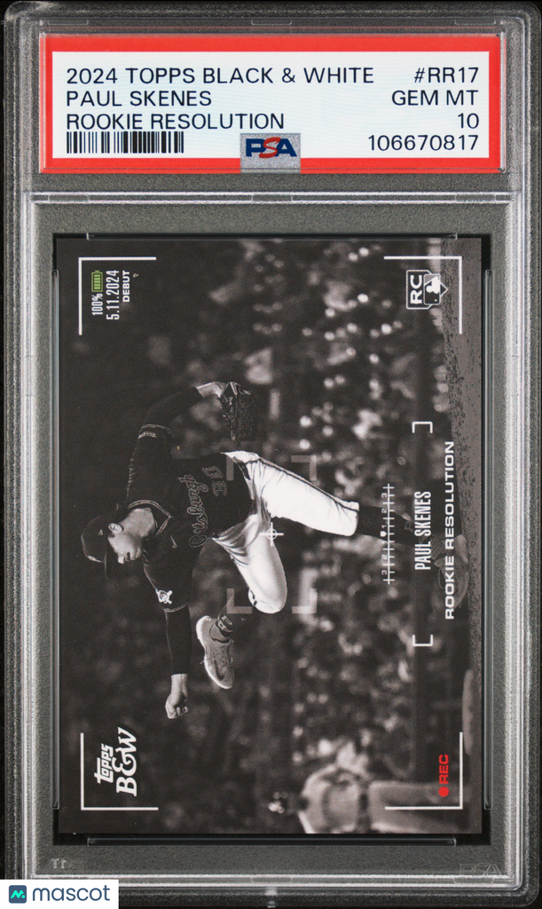 Paul Skenes 2024 Topps Black And White Rookie Resolution #RR17 PSA