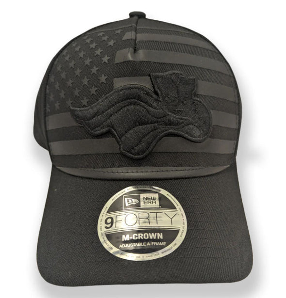 Somerset Patriots New Era Adult 9Forty American Flag Black Tonal Snap Back Cap