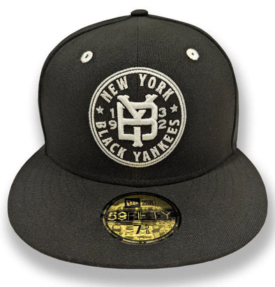 Somerset Patriots New Era New York Black Yankees Primary Medallion Logo Fitted Cap