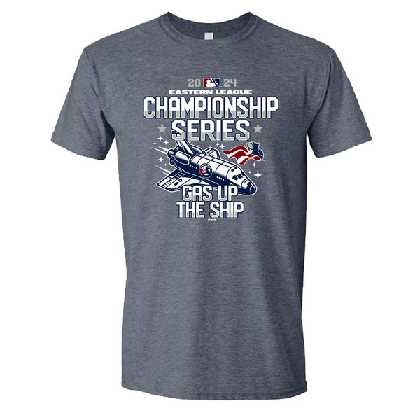 2024  Somerset Patriots Championship Series Gas Up The Ship Heather Navy Gildan Soft Style T-shirt