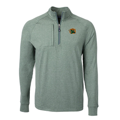 Cutter & Buck Adapt Eco Knit Heather 1/4 Zip Pullover-Hunter Heather