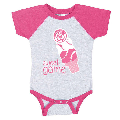 Infant Girl's Grey and Pink Grape Onesie