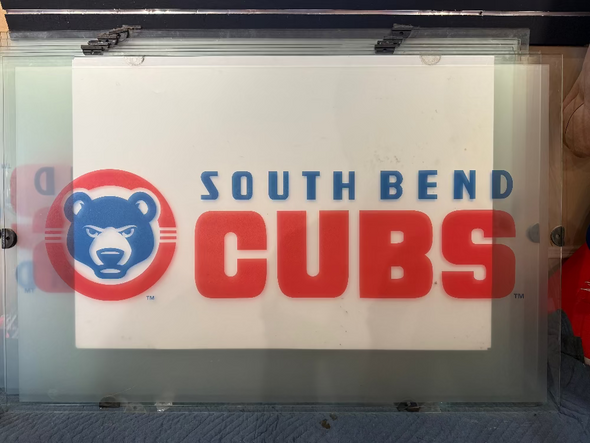 South Bend Cubs Glass Panel 53"w x 34"h
