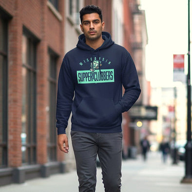 Wisconsin Supper Clubbers Grasshopper Navy Clem Hoodie *NEW*