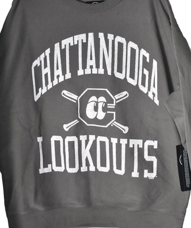 Chattanooga Lookouts Dusted Dark Gray Wave Rider Crewneck