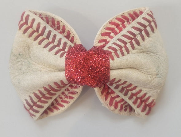 South Bend Cubs Leather Hair Bow