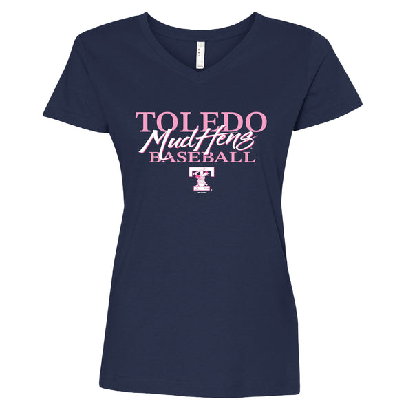 Toledo Mud Hens Herringbone Ladies V-Neck T