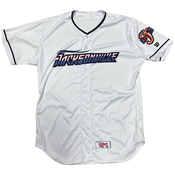 Jacksonville Jumbo Shrimp Evoshield Authentic Home White Jersey