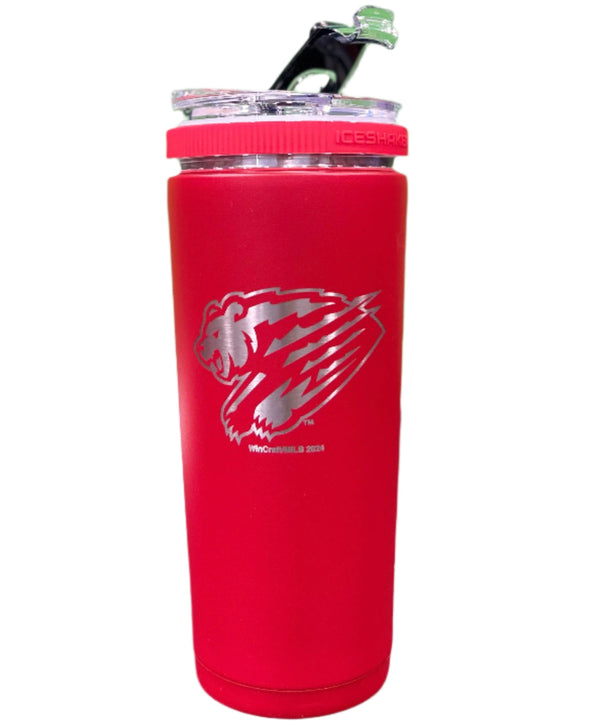Red 26oz Ice Shaker Bottle